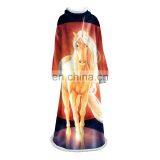 Amazon Hot Sale Wearable Blanket With Sleeves Arms Super Soft Warm Comfy Large Fleece Plush Sleeved TV Throws Wrap Robe Blanket thumbnail-3