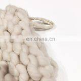 2020 Amazon Hot Sale Hand Made Holiday Gift Knitted Chunky Knit Blanket Bag,knit Blanket Cover With Tassel thumbnail-7