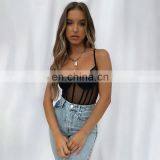 Women's Sleeveless Scoop Neck Strappy Backless Vintage Bodysuit thumbnail-4