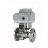 220v 24v On-off Type Dn80 SS304 Flange 3 Inch Motorized Ball Valve thumbnail-1