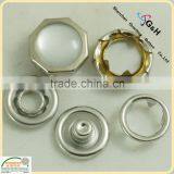 Octangular White Pearl Snap Button