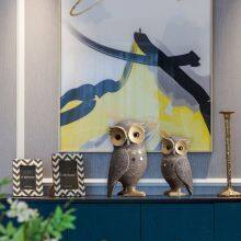 American Style Classic Resin Craft Owl Table Decoration Father And Son Animal Figures Ornaments For Home Decor thumbnail-3