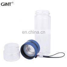 Portable Business 500ml Double Wall Glass Drinking Bottle With Lift Ring thumbnail-3