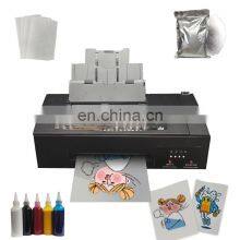 2021 China vendor A3 size cheap price dtf inkjet printer L1800 heat transfer textile fabric Tshirt digital dtf offset printer