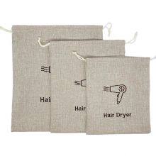 Off-the-shelf Beige Linen Hair Dryer Storage Bag Dust-proof Bag Hotel General Purpose Hair Dryer Flannel Bag Drawstring Bag