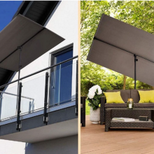 K/D Structure Outdoor Small Size Steel Balcony Adjustable Umbrella Sunshade thumbnail-1