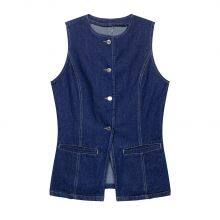 European and American Style Slim Fit Denim Vest+high Waisted Shorts Set thumbnail-2
