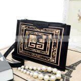 PVC Printing Gold Flowers Animal Handbag Envelope Tide Female Small Bag Online Shopping Ladies Handbags thumbnail-1