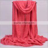 Wholesale Fringe Oversized Solid Color Plain Viscose Hijab thumbnail-4