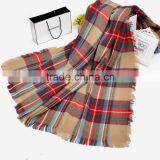 New Winter Plaid Square Tassel Fashion Women Wool Shawl thumbnail-3