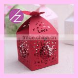 Latest sweet wedding candy box metallic paper laser cut wedding favor boxes TH-108