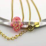 Stunningly Synthetic OP42 Hamsa/Hand Opal 18K Plated 925 Sterling Silver Chain Necklace thumbnail-2