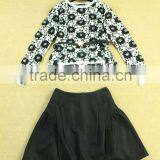 2014 Brand Name Newest European Runway Styles Edelweiss Knitted Models Sweater Tops +mini Skirts With Belt D1691501 thumbnail-5