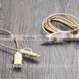 REYON smart usb cable.1M braided 2 in 1 otg cable with external power for Iphone,Ipad ,huawei