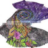 high Quality Wool Silk Printed Scarf