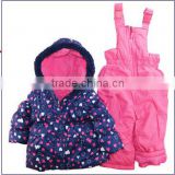 new design baby clothes padded coat suspender baby girls winter suit jacket overall children clothes sets