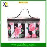 Coated Canvas Floral Striped Cosmetic Case thumbnail-1