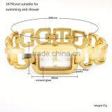 New Technology 2016 Stainless Steel Gold Plated Wrist Watch thumbnail-6