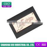 OIO Embossed Brand Jeans PU Label Patch With Metal Patch