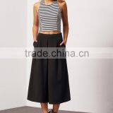 2016 Latest Design Factory Wholesale 3/4 Length Culottes Lady Pants Hot Pants Sale With Wide Leg Sleeve thumbnail-1