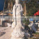 Guanyin Female Buddha Statue White Marble Stone Statue Hand Carving Sculpture For Pagoda, Cave And Temple No 22