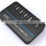 20W 4 Port Multiple USB Family-sized Desktop Rapid Charger Multi Travel Power Adapter for USB-Charged Devices(Black) thumbnail-1