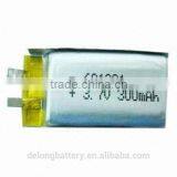 Soft Pack Lithium Polymer Battery With 3.7V 300mAh for GPS/MP4/Portable Devices (601831)