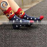 Custom Blue Cartoon Crew Cut Breathable Cotton Socks