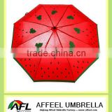 21''x8k watermelon three folding umbrella