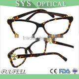 Most Popular Lady Fashion Acetate Spectacle Optical Frame With Flower Diamond thumbnail-1