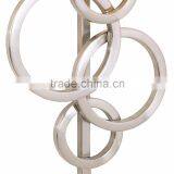 1017-1 Sleek Brushed Steel Finish Raindrops Falling on a Calm Body of Water Intertwining Circles Plug-In Wall Sconce thumbnail-5