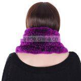 Rex Rabbit Knitted Fur Scarf Winter Fur Scarf Hand Knit Fur Scarf KZ160045 Quality Choice thumbnail-3