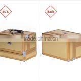 Chinese Factory Custom Best Quality Pro Kiss Lock Gold Clasp Aluminum Makeup Train Case thumbnail-4