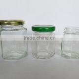 Honey Hexangular Clear Glass Bottle