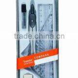 Plastic Box Compass Set With Ruler and Pencil Lead