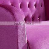 Wing Back Style Velvet Booth Wooden Frame Button Tufted Restaurant Banquette Seating for Sale thumbnail-4