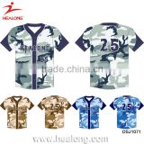 Men Plain Custom Sublimation Cheap Wholesale American Camo Baseball Softball Shirt Uniform Jerseys Sportswear Design
