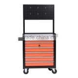 HomCom Black and Orange Heavy Duty Rolling Tool Chest Cabinet w/ 7 Drawers