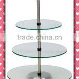 3 Tier Tempered Glass Dessert Tray Cake Display Stand thumbnail-1