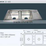 High Quality Double Bowl Sink With Deep Bowl Kitchen Sink thumbnail-1