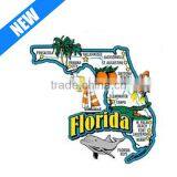 Hand Painted Resin Florida Souvenirs Map Fridge Magnet thumbnail-1