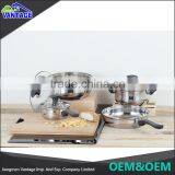 High Quality Stainless Steel Kitchenware Cooking Pot and Frying Pan 7pcs Cookware Sets