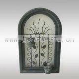 Antique Wood Window With Flower Pot thumbnail-1