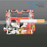Square Colorful Printed Crystal Cigarette Ashtray thumbnail-1