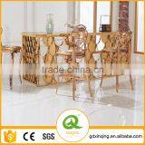 TH396-1 Marble Stainless Steel Rose Gold Dining Table thumbnail-1