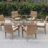 New Design Garden Home Rattan Furniture Outdoor Dining Table Set thumbnail-5
