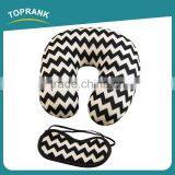 Toprank Colorful Stripes Printed Microbead Pillow And Eyemask Comfortable Neck Pillow Travel Set Sleeping Airline Travel Kit thumbnail-2
