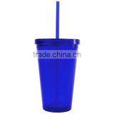 FDA Approved Bpa Free Colorful Plastic Tumblers With Straw Lid thumbnail-1