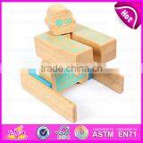 Hot Sale Non Toxic Wooden Robot Toy for Kids,DIY Children Wooden Robot Toy With Very Cheap Price W03B043 thumbnail-2