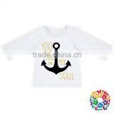 Plain White Girls Fancy Tops With Dreamcatcher Cotton Pattern Baby Long Sleeve Tops 0-6 Years Old Kids Boutique Tops thumbnail-2